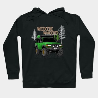 Toyota Land Cruiser Weekend Wanderer - Green Toyota Land Cruiser for Outdoor Enthusiasts Hoodie